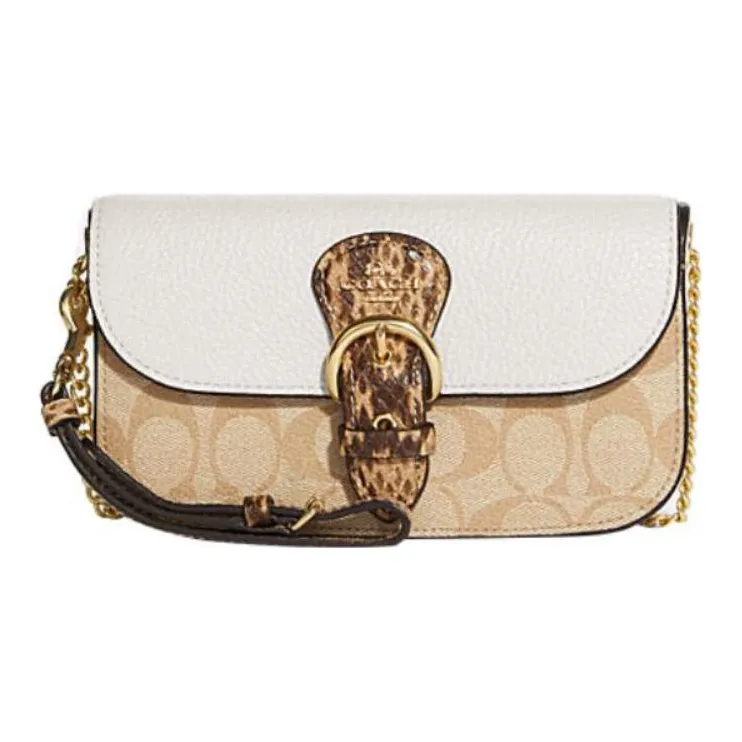 COACH Kleo Leather Handheld Crossbody Bag Shoulder Bag Women's Classic Ivory & Monogram-0