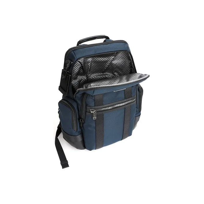TUMI Elastic Nylon Travel Backpack Men's Navy Blue-5