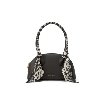 CHARLES&KEITH PU Shoulder Bag, Handbag Regular Women's Milk White/Dark Moss Green/Turquoise
