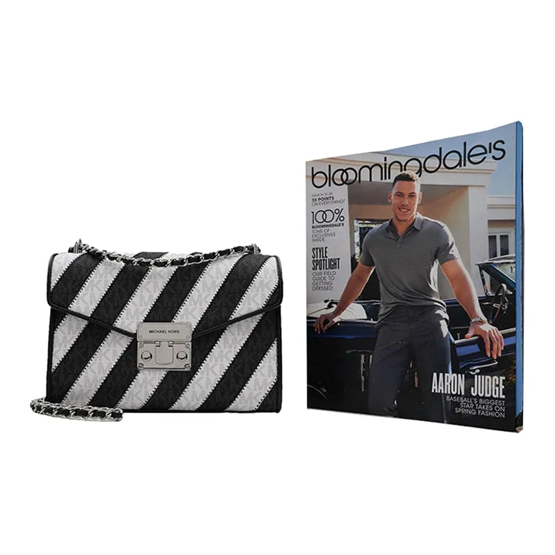 MICHAEL KORS MICHAEL KORS Luggage Collection PVC Shoulder Bag Medium Size Women's Black & White-4