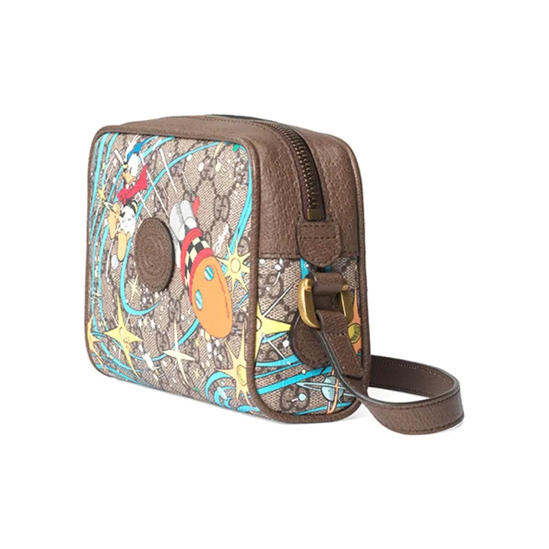 GUCCI Disney, Collaboration Canvas With Leather Camera Bag, Crossbody Bag, Shoulder Bag Unisex Multicolor-1