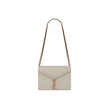 SAINT LAURENT CASSANDRA Smooth Leather Crossbody Bag Shoulder Bag Women's White
