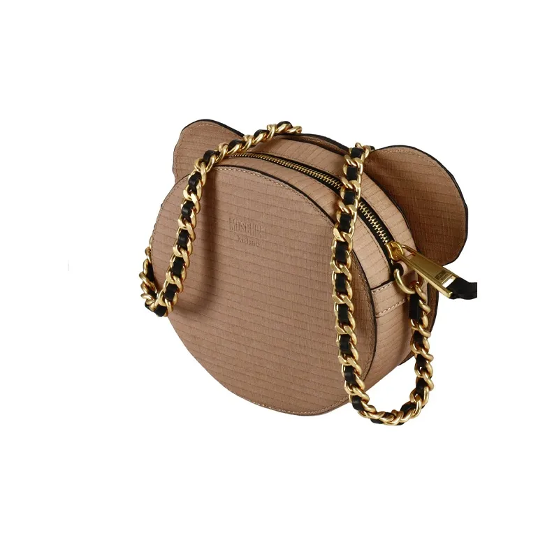 MOSCHINO Leather Pu One Shoulder Chain Crossbody Bag Mini Women's Brown-2