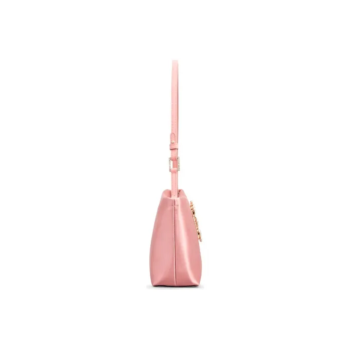 Roger Vivier Silk Satin Shoulder Bag, Handbag, Shoulder Bag Women's Pink Candy-2