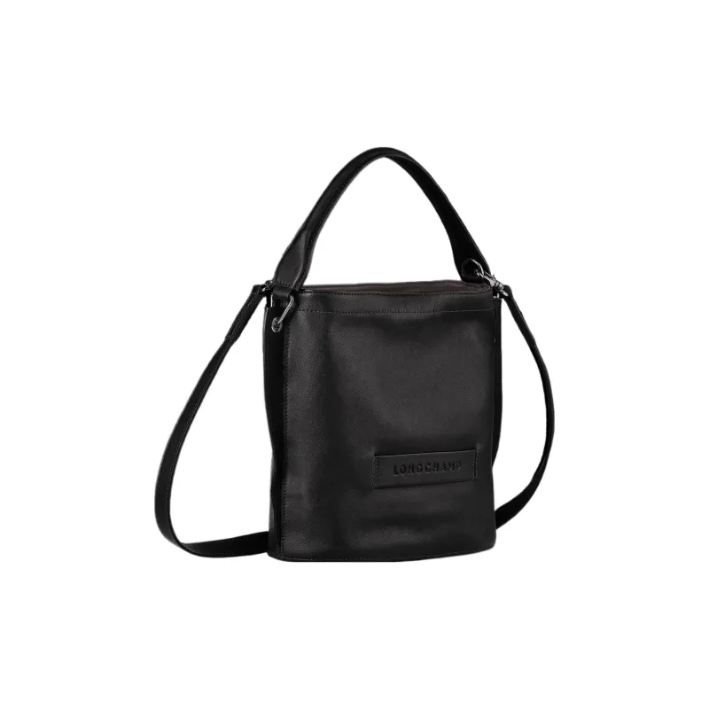 LONGCHAMP 3D Cow Leather Shoulder Bag Crossbody Bag Regular Women's Black-1