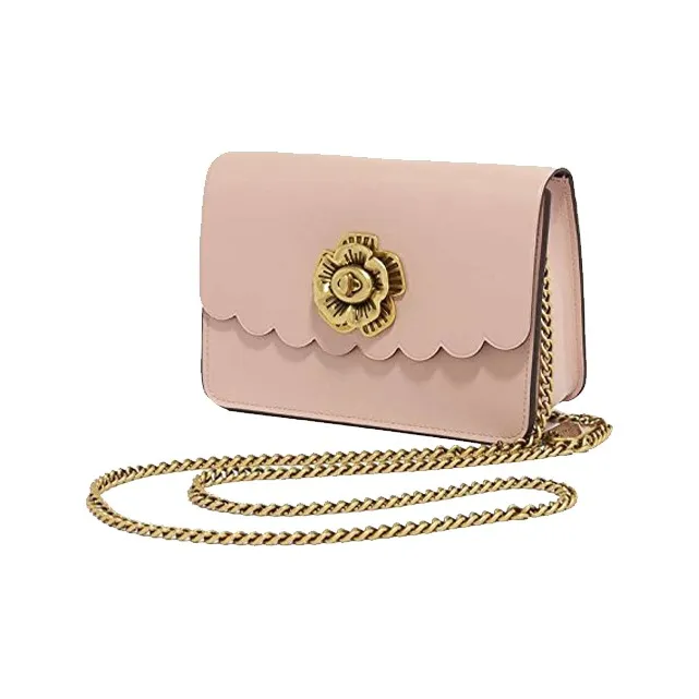 COACH Bowery Solid Color Leather Shoulder Bag Crossbody Bag Small Size Women's Cherry Blossom Pink-1