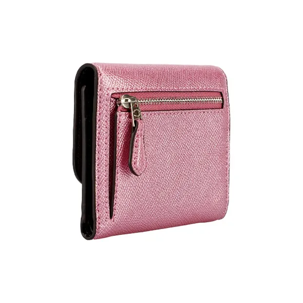 COACH Leather Wallet Women's Metallic Pink-2