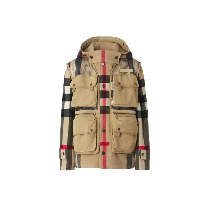 Burberry FW21 Technology Wool Jackets & Coats Men's Khaki 80414021-1