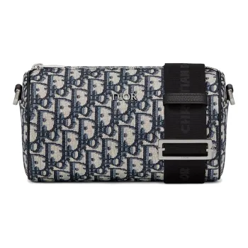 DIOR Oblique Embroidery Messenger Bag, Shoulder Bag, Crossbody Bag Men's
