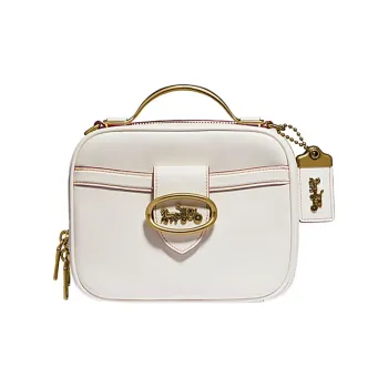 COACH Riley Leather Small Square Bag Camera Bag Handbag Shoulder Bag Crossbody Bag Small Size Women's White
