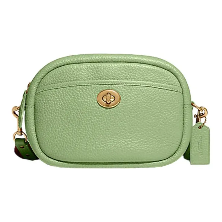 COACH Camera Cow Leather Camera Bag, Shoulder Bag, Crossbody Bag Medium Size Women's Verdant Green-0