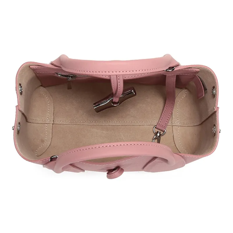 LONGCHAMP Cow Leather One Shoulder Handbag Trumpets Women's Antique Pink-5