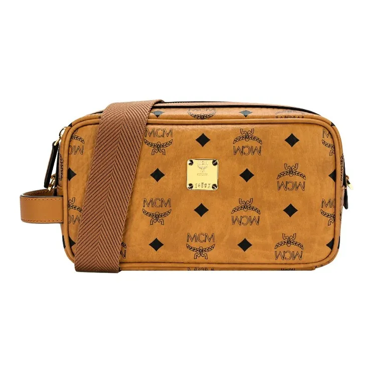 MCM Original Visetos Leather Toiletry Bag Small Square Bag, Crossbody Bag, Shoulder Bag Regular Men's-0