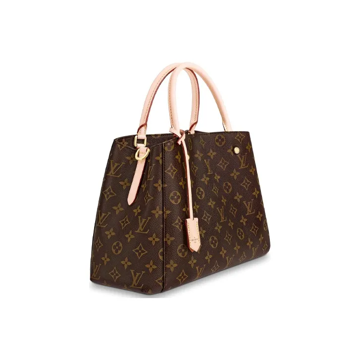 LOUIS VUITTON Montaigne Canvas With Leather Montaigne Handbag Medium Size Women's Brown-2