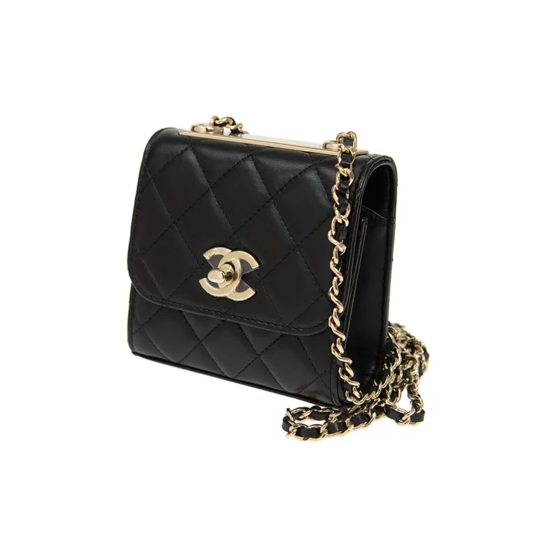 CHANEL Trendy Cc Sheepskin Shoulder Bag, Crossbody Bag Mini Women's Black-1