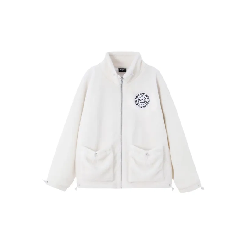 BTK Loose Fit Thickened And Fleece-Lined Jacket Winter Unisex-4