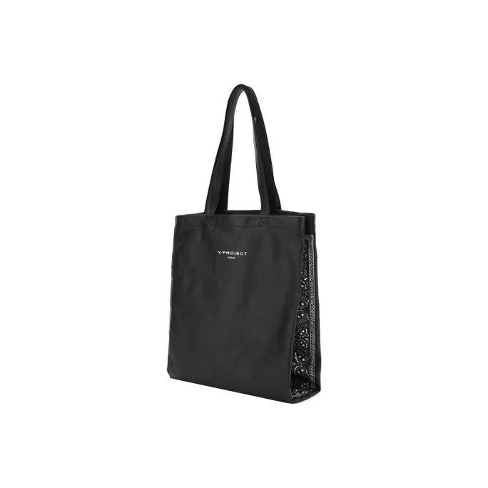 YProject Leather Double-Sided Handbag Regular Women's Black-1