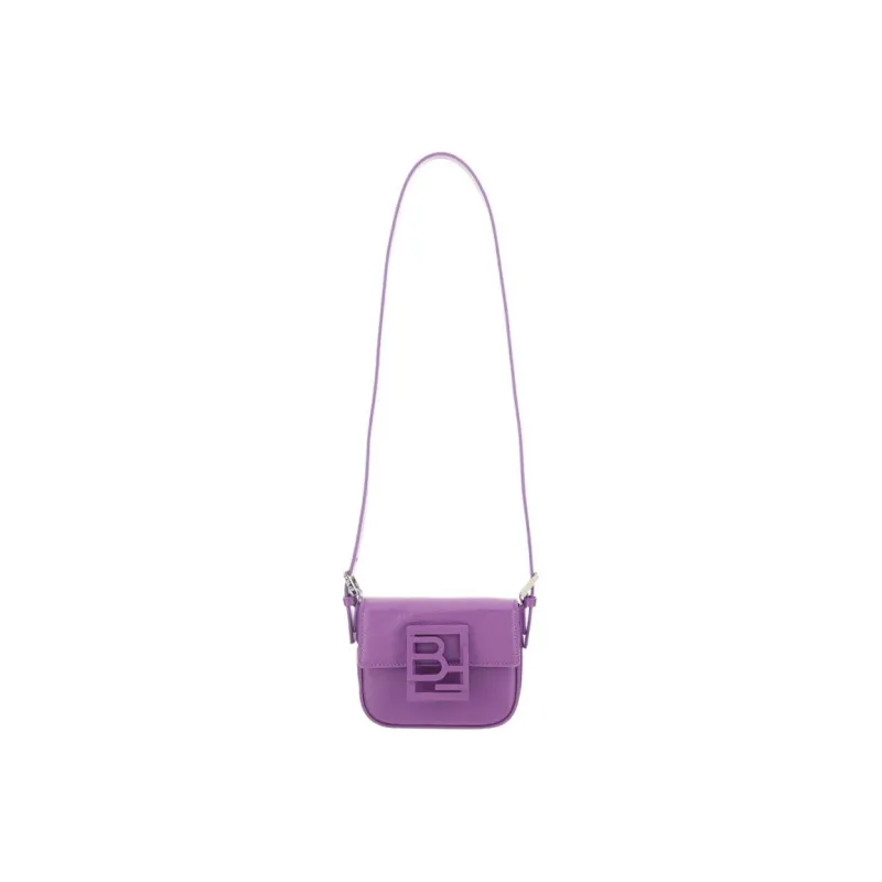 By Far Calfskin One Shoulder Handbag Women's Purple-3