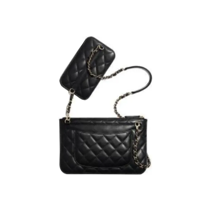 CHANEL Leather Backpack, Coin Purse, Card Holder Combo Tool Sets, Shoulder Bag, Crossbody Bag Women's Black-1