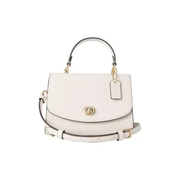 COACH Litchi Grain Leather Handbags Shoulder Bag Crossbody Bag Mini Women's White