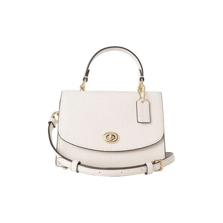 COACH Litchi Grain Leather Handbags Shoulder Bag Crossbody Bag Mini Women's White-0