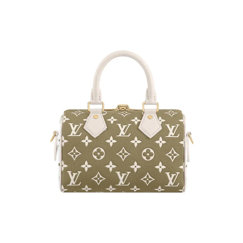 LOUIS VUITTON Speedy Bandouliere 20 Khaki Green/Beige/Cream-1