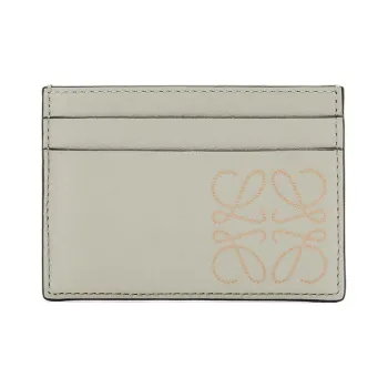 LOEWE Anagram 4 Card Slot Leather Card Case Light Green/Dark Gold