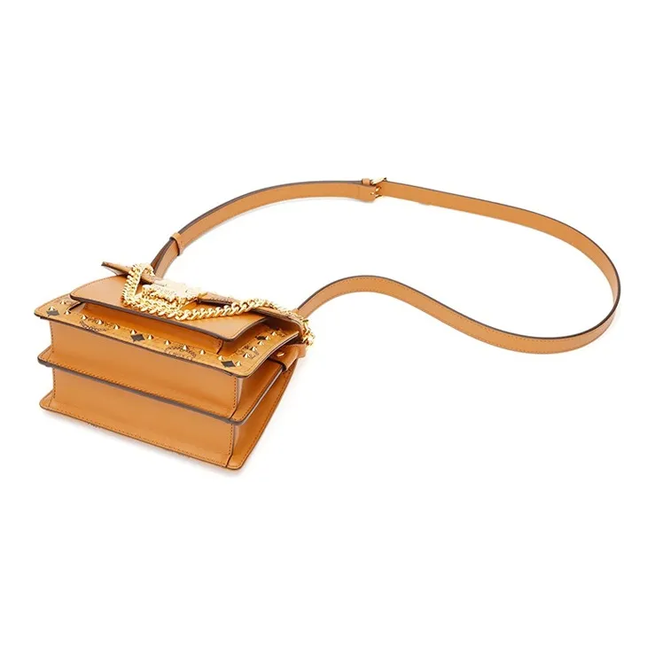 MCM Patricia Visetos Cow Leather Crossbody Bag, Shoulder Bag Mini Women's Cognac-5
