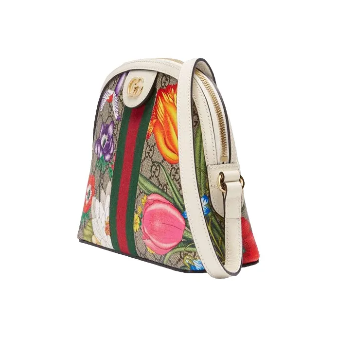 GUCCI Ophidia Canvas With Leather Dome Bag, Shoulder Bag, Crossbody Bag Women's-2
