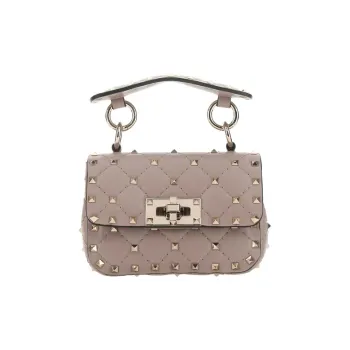 Valentino Leather Shopping Bag Handbag Unisex Brown