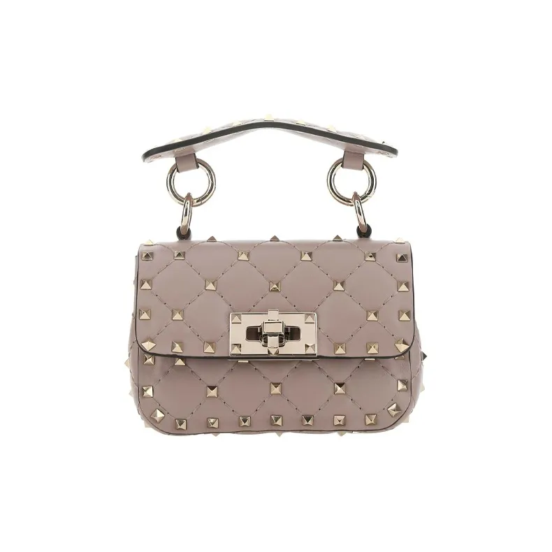 Valentino Leather Shopping Bag Handbag Unisex Brown-0