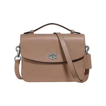 COACH Cassie Leather One Shoulder Handbag Crossbody Bag Medium Size Women's Milk Tea Beige