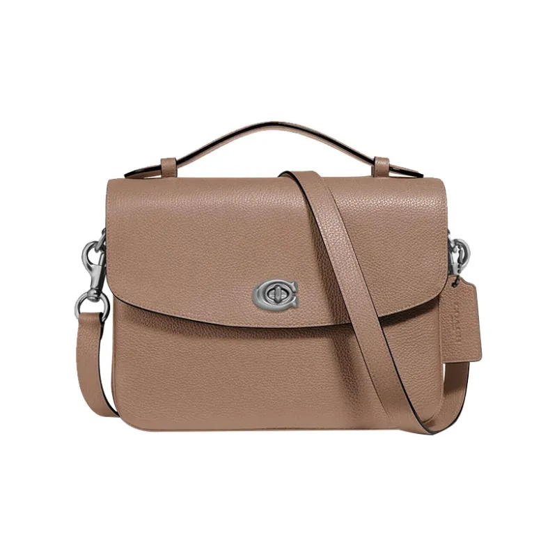COACH Cassie Leather One Shoulder Handbag Crossbody Bag Medium Size Women's Milk Tea Beige-0