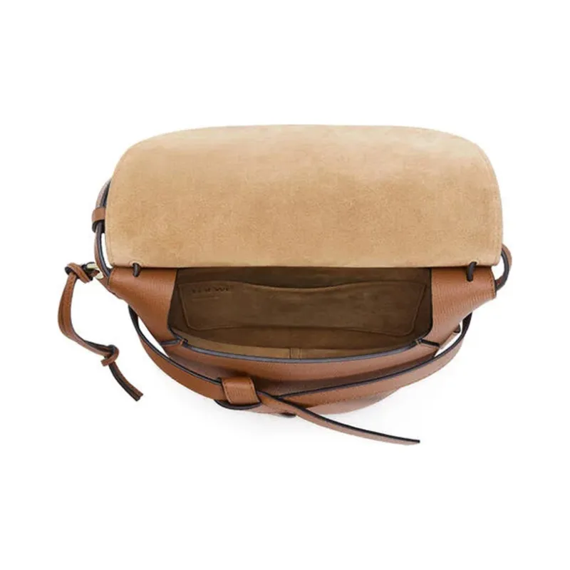 LOEWE Gate Cow Leather Bowknot Bag Crossbody Bag Women's Brown-3