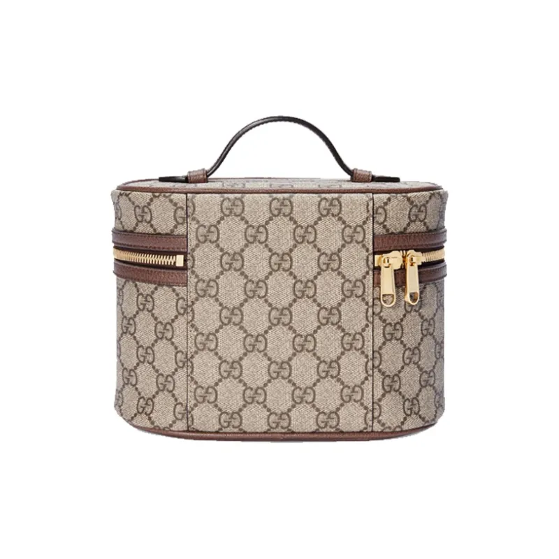 GUCCI Ophidia Canvas With Leather Handbag Women's Brown-2
