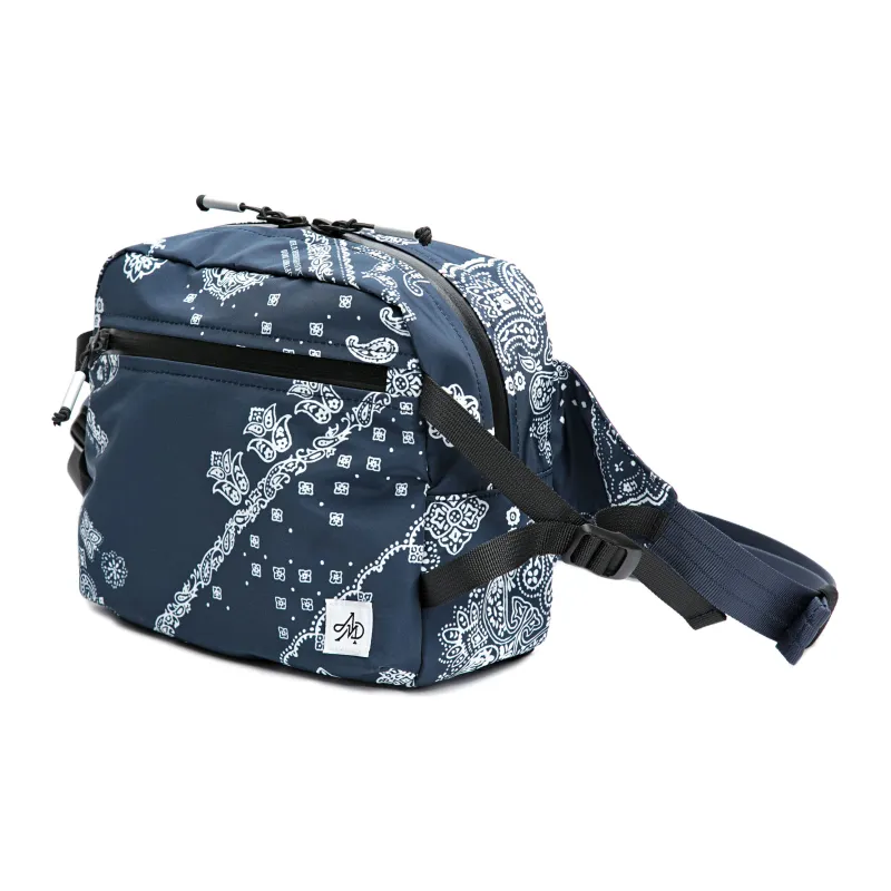 The MAD HATcher Polyester Casual Print Shoulder Bag Crossbody Bag Fanny Pack Small Size Unisex Black/Navy Blue/Purple-4