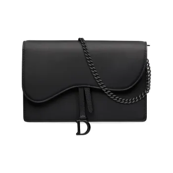 DIOR Saddle Matte Cowhide Saddle Bag Shoulder Bag Crossbody Bag Women's Black