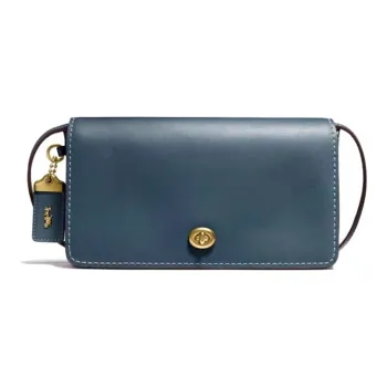 COACH Dinky Leather Envelope Bag Shoulder Bag Crossbody Bag Small Size Women's Peacock Blue