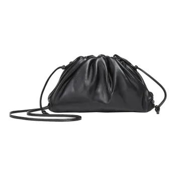 Bottega Veneta POUCH Cloud Bag Calfskin Clutch Shoulder Bag Women's Black