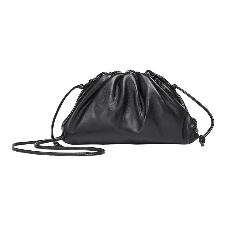 Bottega Veneta POUCH Cloud Bag Calfskin Clutch Shoulder Bag Women's Black-0