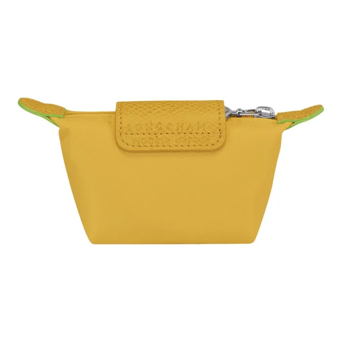 LONGCHAMP Coated Canvas With Cow Leather Dumpling Bag Coin Purse Mini Women's Yellow-3