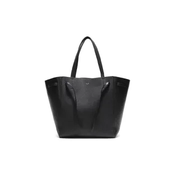CELINE Calfskin Tote Bag, Shopping Bag, Handbag Women's Black