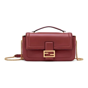 FENDI Baguette Sheepskin Baguette Bag Handbag Shoulder Bag Crossbody Bag Handbag Women's Red