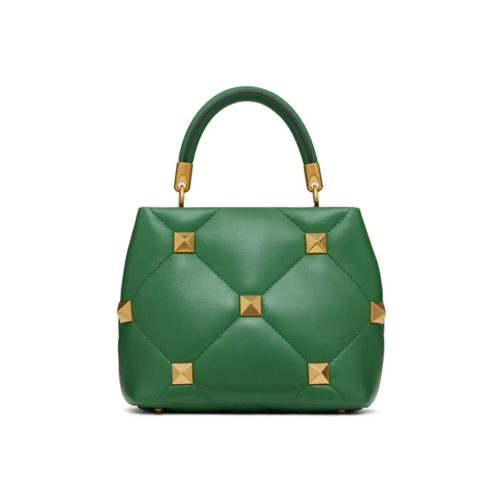 Valentino Roman Stud Sheepskin Shoulder Bag Crossbody Bag Handbags Small Size Women's Green-2