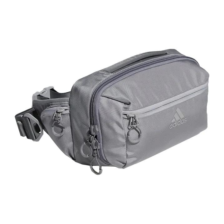 Adidas Nylon Fabric Shoulder Bag Crossbody Bag Fanny Pack Regular Unisex Silver Gray-1