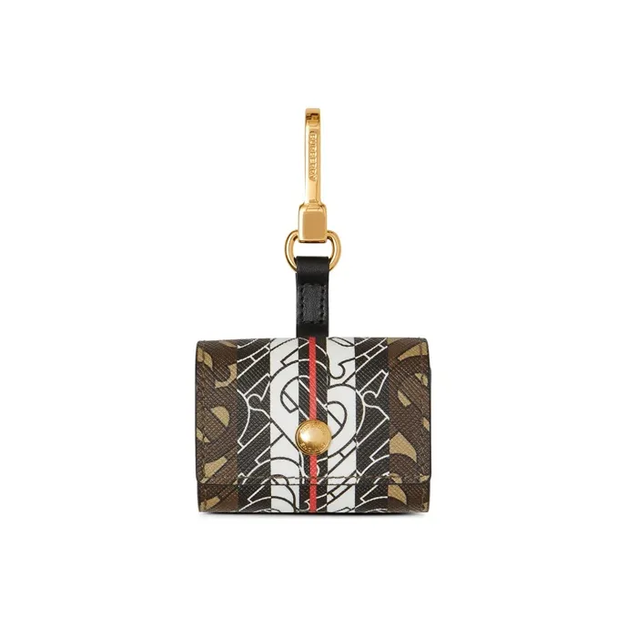 Burberry Monogram Stripe E Canvas AirPods Pro Case 'Brown'-0