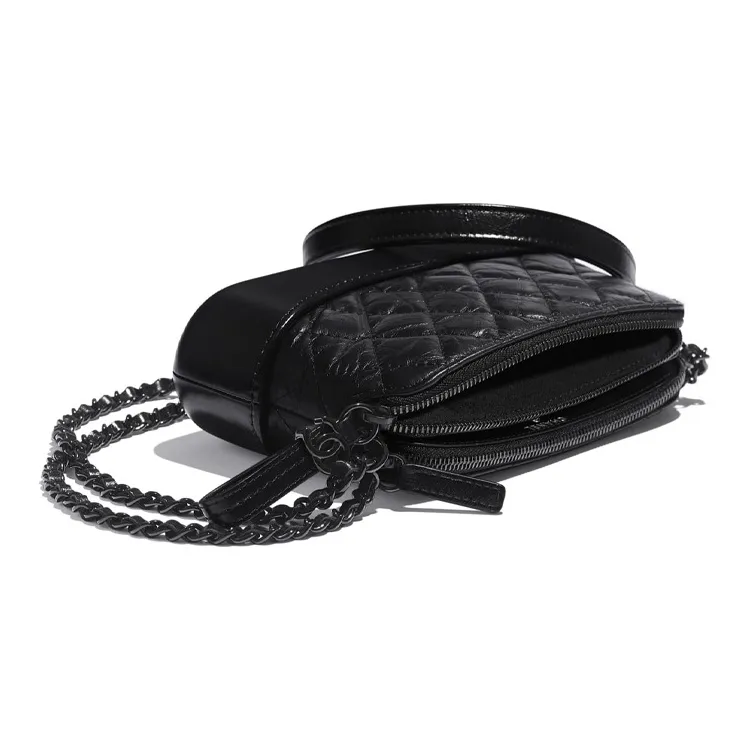 CHANEL GabrielleSo Black Calfskin Hobo Bag, Shoulder Bag, Crossbody Bag Mini Women's Black-3