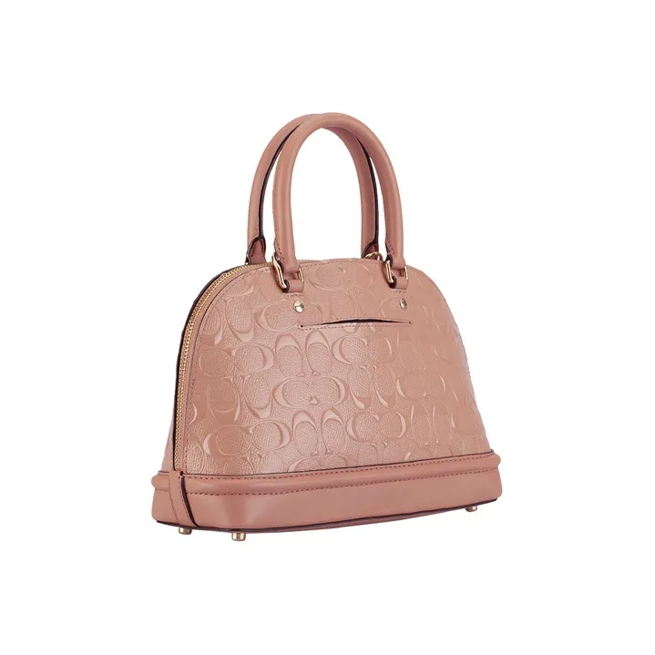 COACH Sierra Patent Leather Dome Bag, Shoulder Bag, Crossbody Bag, Handbag Small Size Women's Pink-1