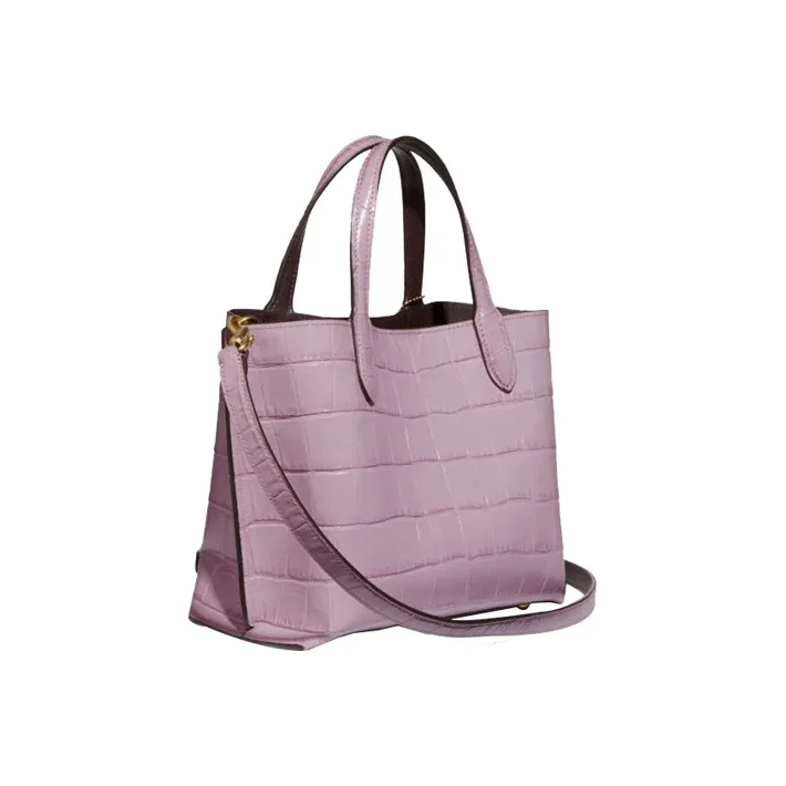 COACH Willow Leather Bucket Tote Crossbody Handbag Medium Size Women's Taro Purple-2