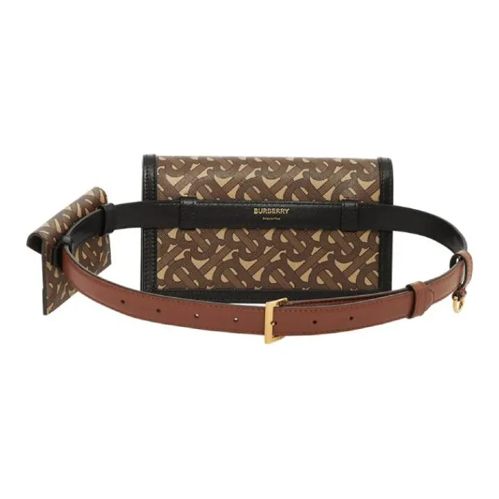 Burberry Monogram PU Combo Bag Shoulder Bag Crossbody Bag Fanny Pack Women's Brown-1